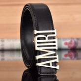 Amiri Belt Black plain texture